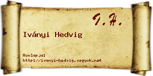 Iványi Hedvig névjegykártya